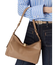 FURLA SFERA SOFT  Sk&oacute;rzana torba na ramię toffi - Torby damskie - 3