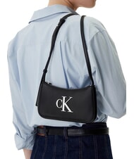 CALVIN KLEIN BOLD MONOGRAM Mała torba na ramię czarno-biały - Torby damskie - 5