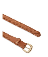 CALVIN KLEIN CLASSIC BUCKLE Pasek sk&oacute;rzany olej arganowy / antyczny jasny złoty - Paski - 2