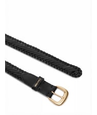 CALVIN KLEIN CLASSIC BUCKLE Pasek sk&oacute;rzany czarny / antyczne jasne złoto - Paski - 2