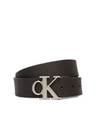 CALVIN KLEIN CK HARDWARE Dwustronny pasek sk&oacute;rzany czarny/ciemnobrązowy/antyczny s - Paski - 2