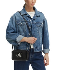 CALVIN KLEIN BOLD MONOGRAM Mała torba na ramię czarno-biały - Torby damskie - 2