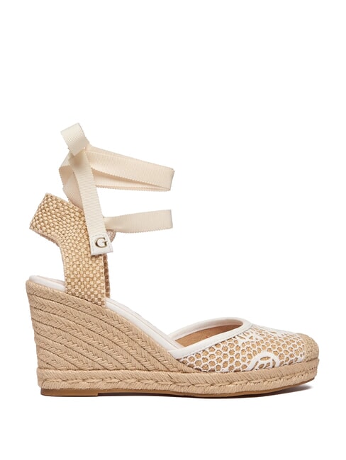 CHEYIN Sandały espadryle na obcasie 10 cm biały naturalny - Buty damskie