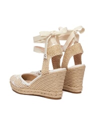 GUESS CHEYIN Sandały espadryle na obcasie 10 cm biały naturalny - Buty damskie - 3