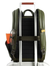 PIQUADRO RUSSEL Plecak sk&oacute;rzany na laptopa 15,6" ZIELONY - Plecaki na laptopa do pracy - 3