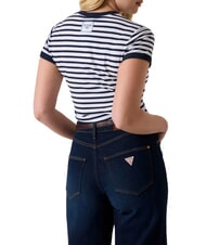 GUESS STRIPED MINI 4G LOGO Koszulka w paski - Koszulki i topy damskie