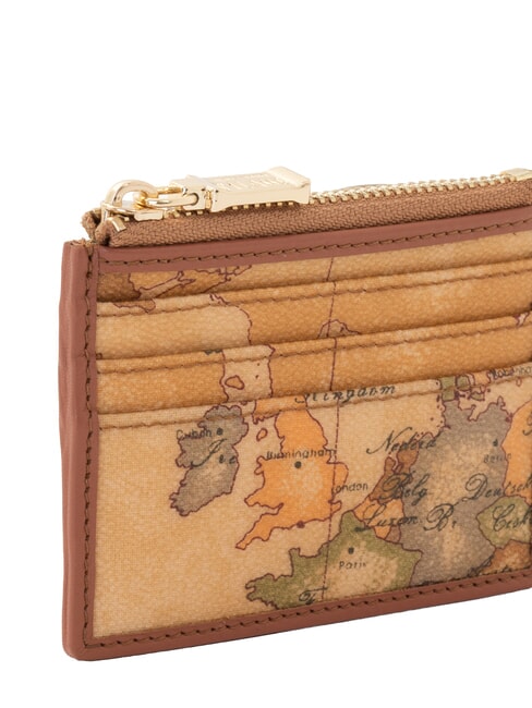 GEO CLASSIC Etui na karty z portmonetką, sk&oacute;ra mieszana NATURALNY - Portfele damskie