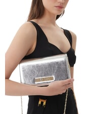 LOVE MOSCHINO SMART DAILY Kopert&oacute;wka z łańcuszkiem srebrny - Torby damskie - 2