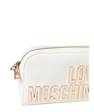 LOVE MOSCHINO ENAMELED Torba na ramię, błyszcząca biały - Torby damskie - 3