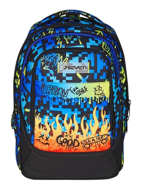 SCRIBBLED FLAME Odpinany plecak na k&oacute;łkach z 2 k&oacute;łkami IGŁY SOSNY - Plecaki z w&oacute;zkiem