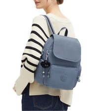 KIPLING CITY ZIP S Plecak z klapką niebieski kamień - Torby damskie - 4