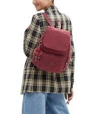 KIPLING CITY ZIP S Plecak z klapką wino salonowe - Torby damskie - 4
