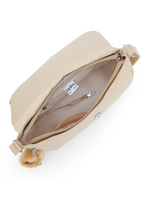 EARTHBEAT M Torba na ramię błyszczący beż - Torby damskie