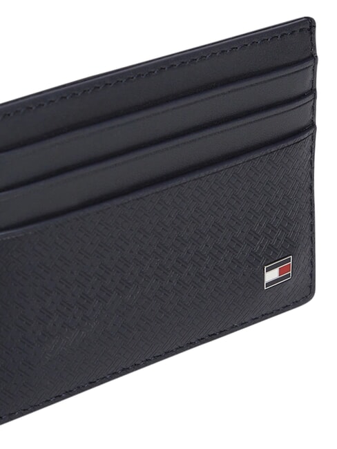 TH EMBOSSED Etui na karty kredytowe, sk&oacute;rzane kosmiczny niebieski - Portfele męskie