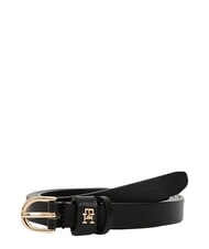 TOMMY HILFIGER TH LOGO Cienki sk&oacute;rzany pasek damski czarny - Paski - 2