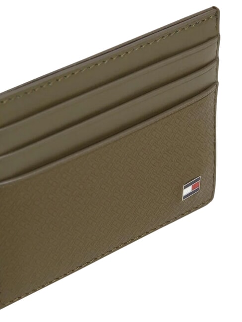 TH EMBOSSED Etui na karty kredytowe, sk&oacute;rzane wierzbowo-zielony - Portfele męskie