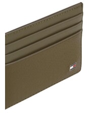 TOMMY HILFIGER TH EMBOSSED Etui na karty kredytowe, sk&oacute;rzane wierzbowo-zielony - Portfele męskie - 4