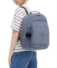 KIPLING SEOUL Plecak na laptopa 15" niebieski kamień - Torby damskie - 4