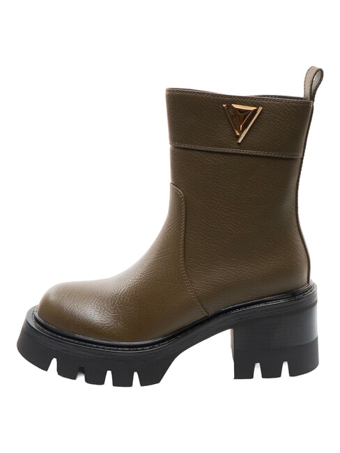 CONNIE DEER Botki na obcasie 7 cm WOJSKOWY - Buty damskie