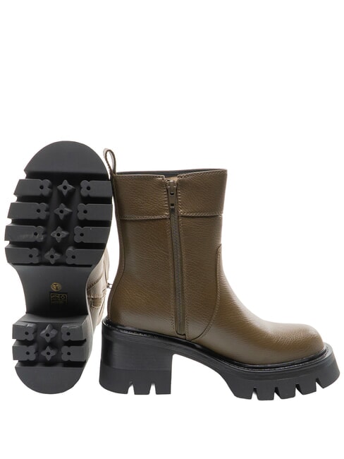CONNIE DEER Botki na obcasie 7 cm WOJSKOWY - Buty damskie