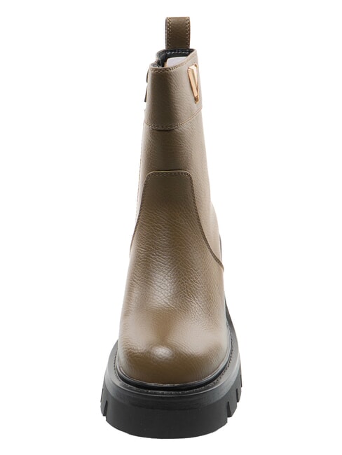 CONNIE DEER Botki na obcasie 7 cm WOJSKOWY - Buty damskie