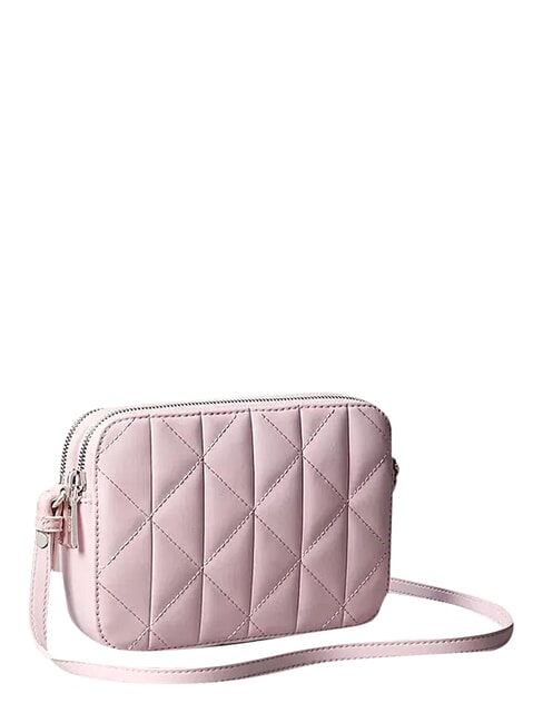 QUILTED EMBLEM Mała torba na ramię kołyska r&oacute;żowa - Torby damskie