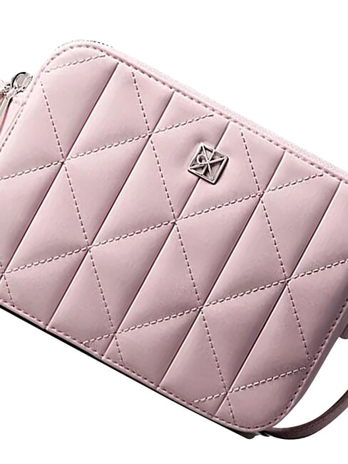 QUILTED EMBLEM Mała torba na ramię kołyska r&oacute;żowa - Torby damskie