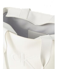 CALVIN KLEIN BOLD MONOGRAM Klientka na ramię smagliczka biała - Torby damskie - 3