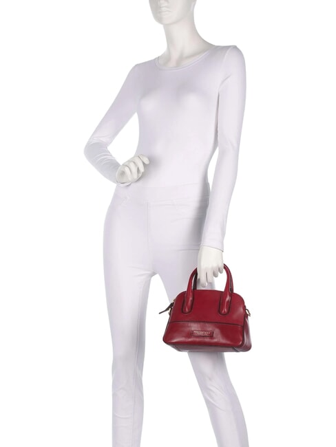 IOLANDA Mała torebka z paskiem na ramię, ze sk&oacute;ry porzeczka/złoto - Torby damskie
