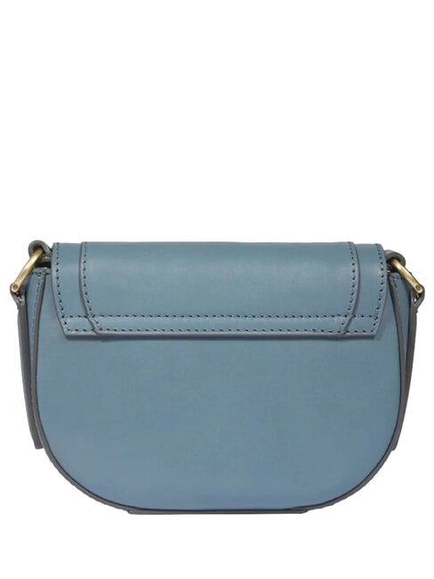 ILARIA Mała sk&oacute;rzana torba na ramię błękitno-złoty - Torby damskie