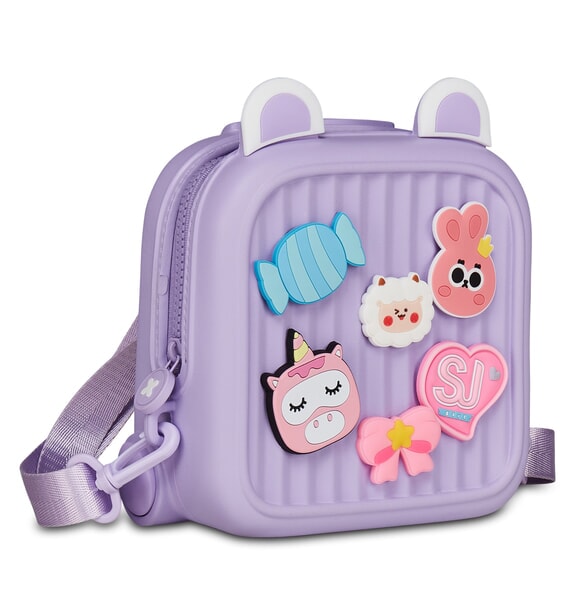 GIRLY PINS Mini plecak z wyjmowanymi szpilkami Lawenda angielska - Plecaki szkolne i rekreacyjne