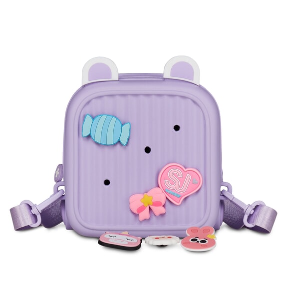 GIRLY PINS Mini plecak z wyjmowanymi szpilkami Lawenda angielska - Plecaki szkolne i rekreacyjne