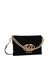 LOVE MOSCHINO EMBOSSED Kopert&oacute;wka z łańcuszkiem Czarny - Torby damskie - 3