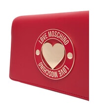 LOVE MOSCHINO SMART DAILY Kopert&oacute;wka z metalowym paskiem na ramię CZERWONY - Torby damskie - 5