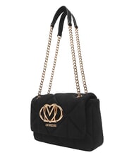 LOVE MOSCHINO EMBOSSED Mała torebka na ramię z łańcuszkiem Czarny - Torby damskie - 3