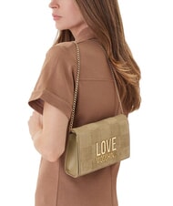 LOVE MOSCHINO PATCHY Kopert&oacute;wka z łańcuszkiem piasek - Torby damskie - 2