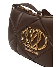 LOVE MOSCHINO EMBOSSED Mała torba na ramię czekolada - Torby damskie - 5