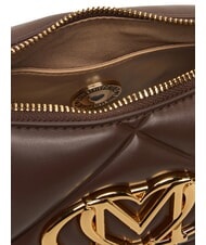 LOVE MOSCHINO EMBOSSED Mała torba na ramię czekolada - Torby damskie - 6