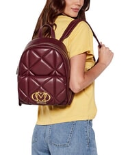 LOVE MOSCHINO EMBOSSED Plecak z kieszenią przednią wino - Torby damskie - 2