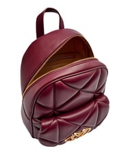 LOVE MOSCHINO EMBOSSED Plecak z kieszenią przednią wino - Torby damskie - 4