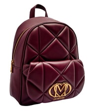 LOVE MOSCHINO EMBOSSED Plecak z kieszenią przednią wino - Torby damskie - 5