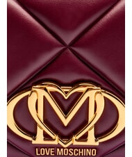 LOVE MOSCHINO EMBOSSED Plecak z kieszenią przednią wino - Torby damskie - 8