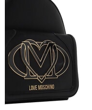 LOVE MOSCHINO LOGO Plecak z kieszenią przednią Czarny - Torby damskie - 3
