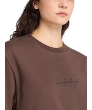 TIMBERLAND LUSH COMFORT Koszulka bawełniana czekolada - Koszulki i topy damskie - 5