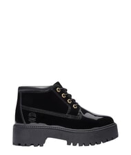 TIMBERLAND STONE STREET Wodoodporne sk&oacute;rzane botki czarna lakierowana sk&oacute;ra - Buty damskie - 5