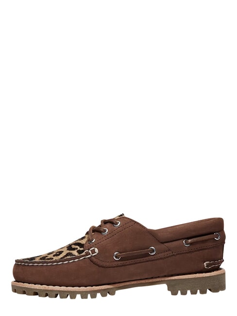 AUTHENTIC Buty ze sk&oacute;ry zamszowej średni brązowy nubuk - Buty damskie