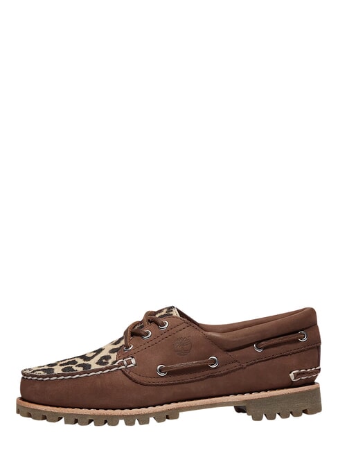 AUTHENTIC Buty ze sk&oacute;ry zamszowej średni brązowy nubuk - Buty damskie