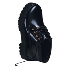 TIMBERLAND STONE STREET Wodoodporne sk&oacute;rzane botki czarna lakierowana sk&oacute;ra - Buty damskie - 9