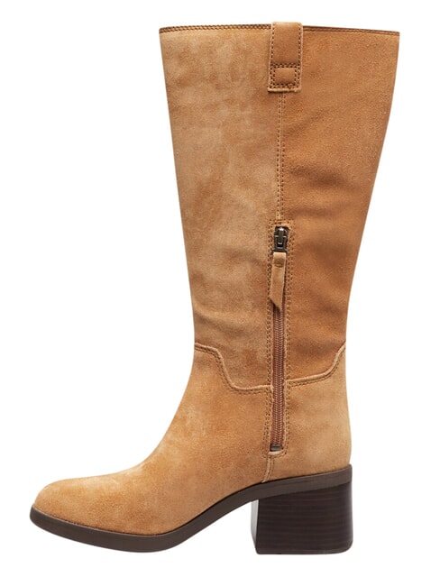 BELLEVAUX Sk&oacute;rzane botki zamsz średniobrązowy - Buty damskie