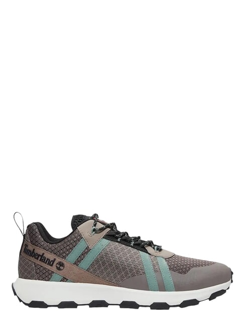 WINSOR TRAIL Mieszane sk&oacute;rzane trampki siateczka w kolorze taupe - Buty męskie